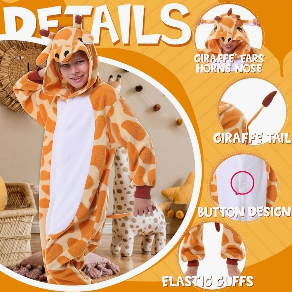 Giraffe Print Hooded Onesie